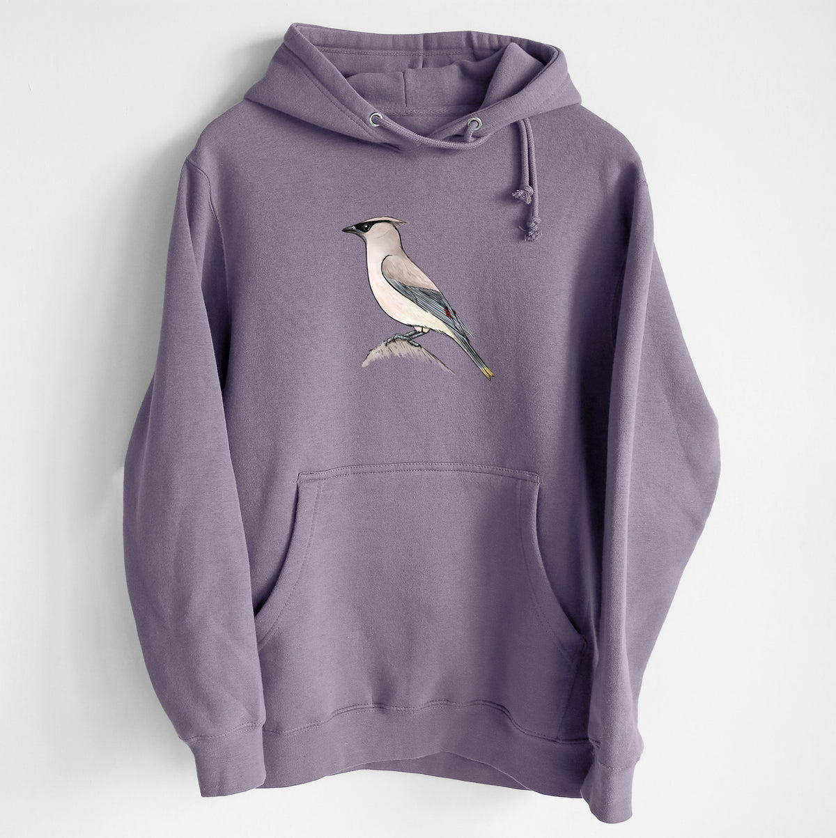 Vibrant Cedar Waxwing - Bombycilla cedrorum - Heavyweight Fleece Hoodie