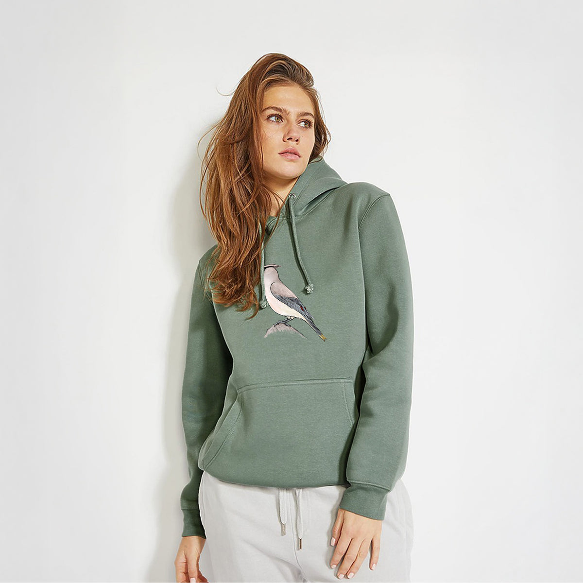 Vibrant Cedar Waxwing - Bombycilla cedrorum - Heavyweight Fleece Hoodie