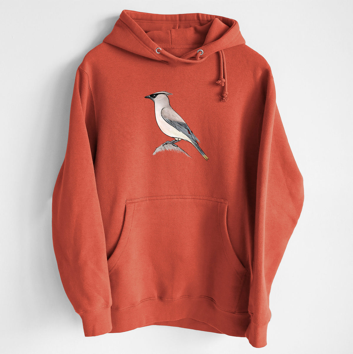 Vibrant Cedar Waxwing - Bombycilla cedrorum - Heavyweight Fleece Hoodie