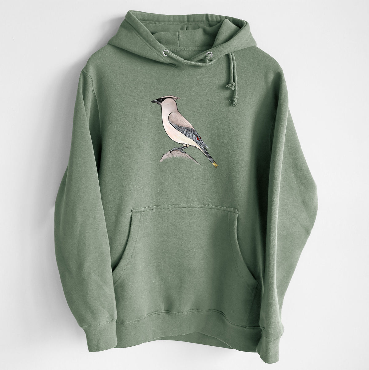Vibrant Cedar Waxwing - Bombycilla cedrorum - Heavyweight Fleece Hoodie