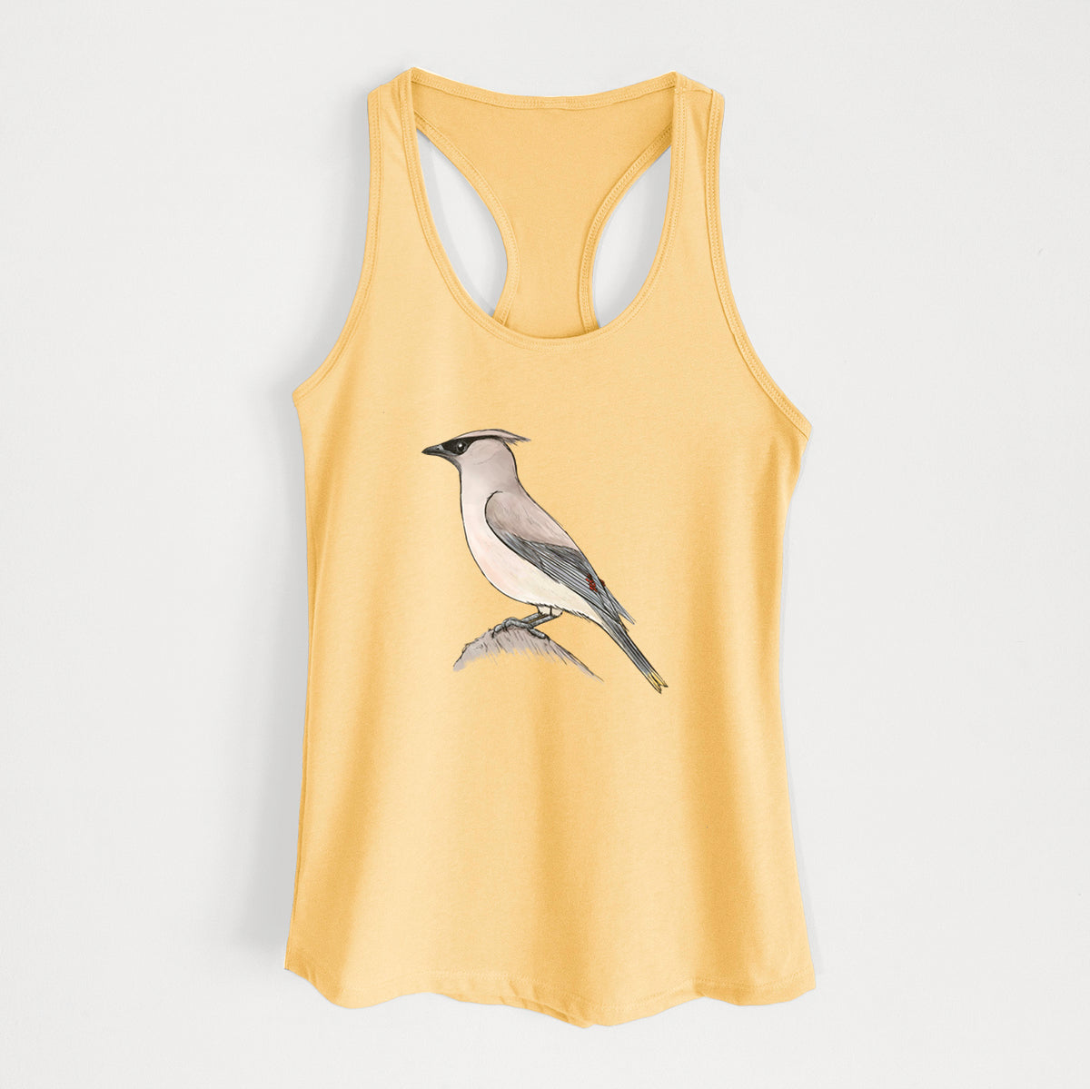 Vibrant Cedar Waxwing - Bombycilla cedrorum - Women&#39;s Racerback Tanktop