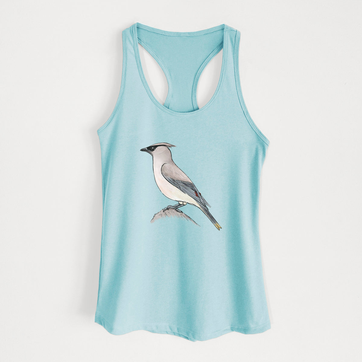 Vibrant Cedar Waxwing - Bombycilla cedrorum - Women&#39;s Racerback Tanktop