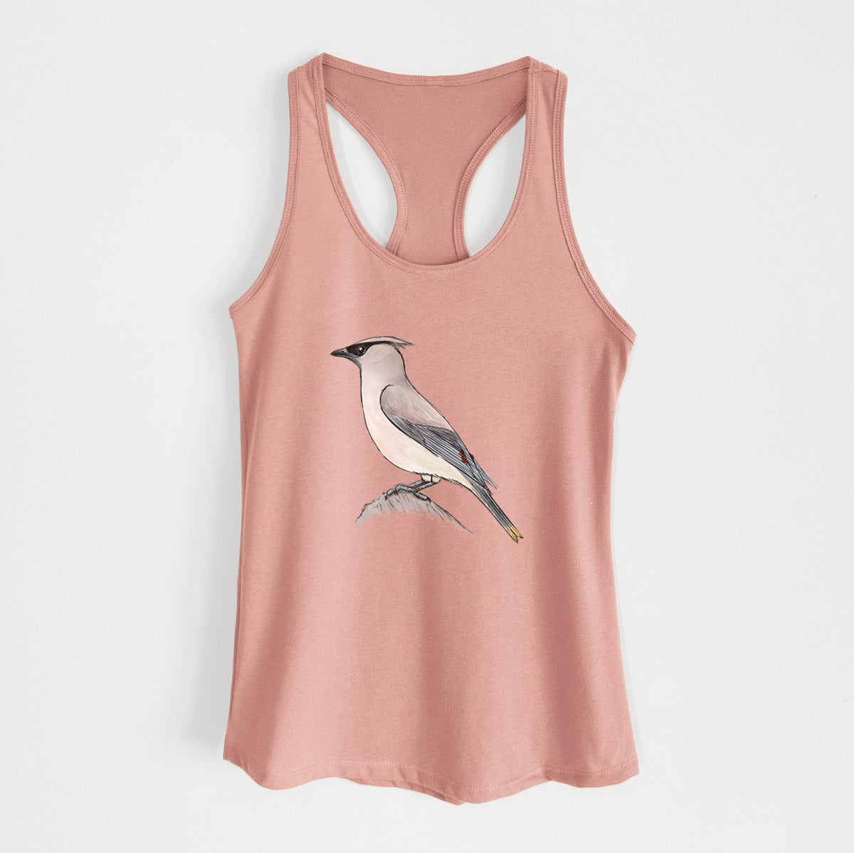 Vibrant Cedar Waxwing - Bombycilla cedrorum - Women&#39;s Racerback Tanktop