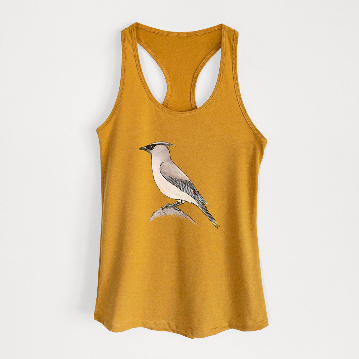 Vibrant Cedar Waxwing - Bombycilla cedrorum - Women&#39;s Racerback Tanktop