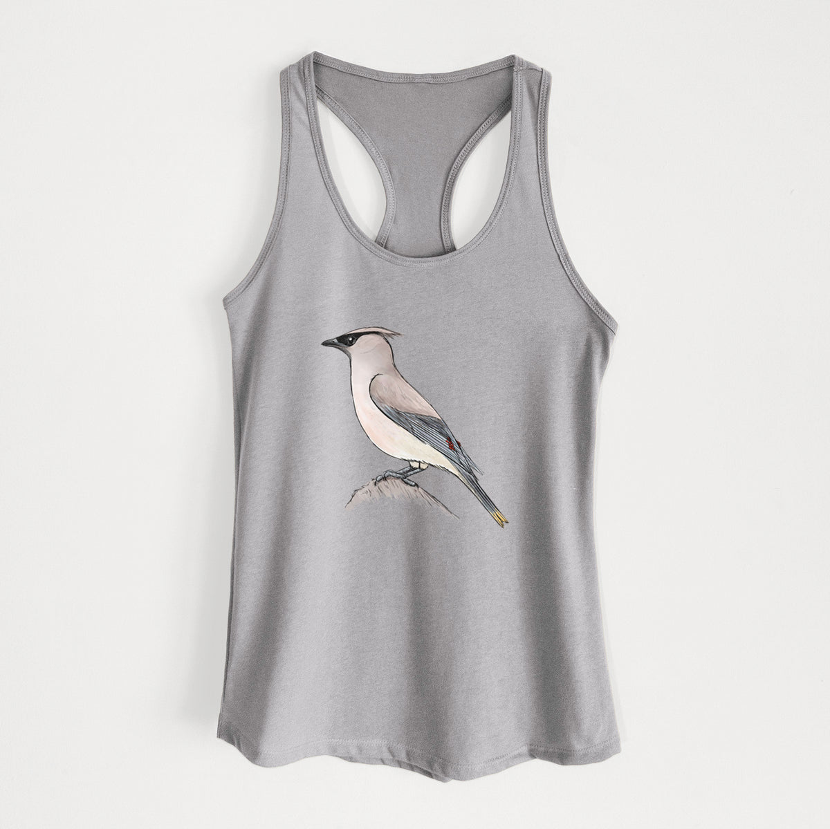 Vibrant Cedar Waxwing - Bombycilla cedrorum - Women&#39;s Racerback Tanktop