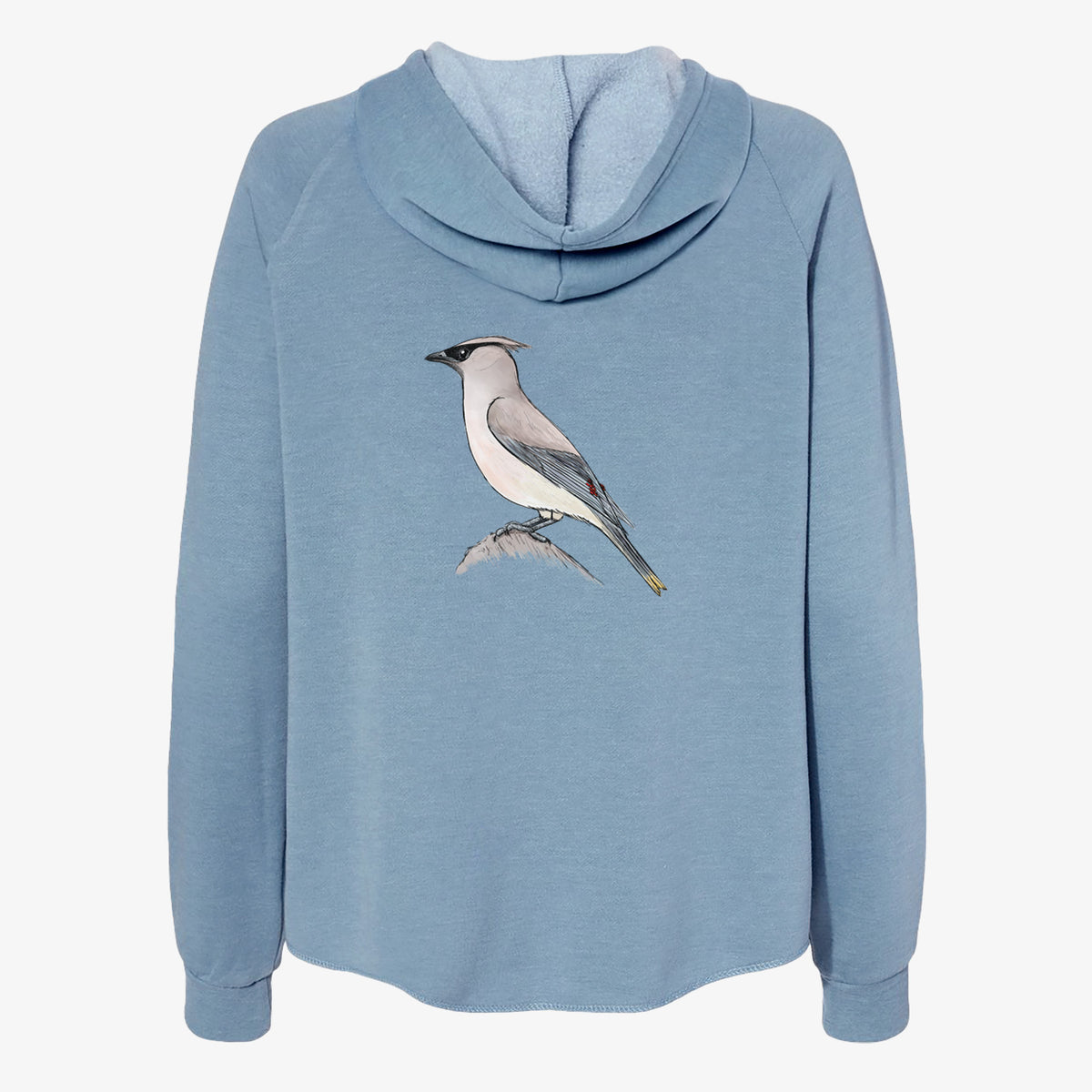 Vibrant Cedar Waxwing - Bombycilla cedrorum - Women&#39;s Cali Wave Zip-Up Sweatshirt