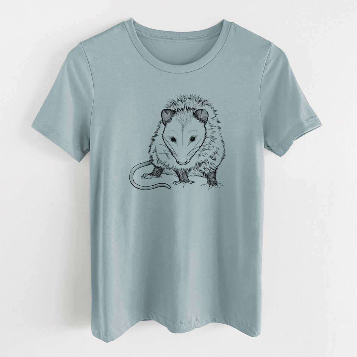 Virginia Opossum - Didelphis virginiana - Women&#39;s Lightweight Relaxed Fit 100% Cotton Crewneck