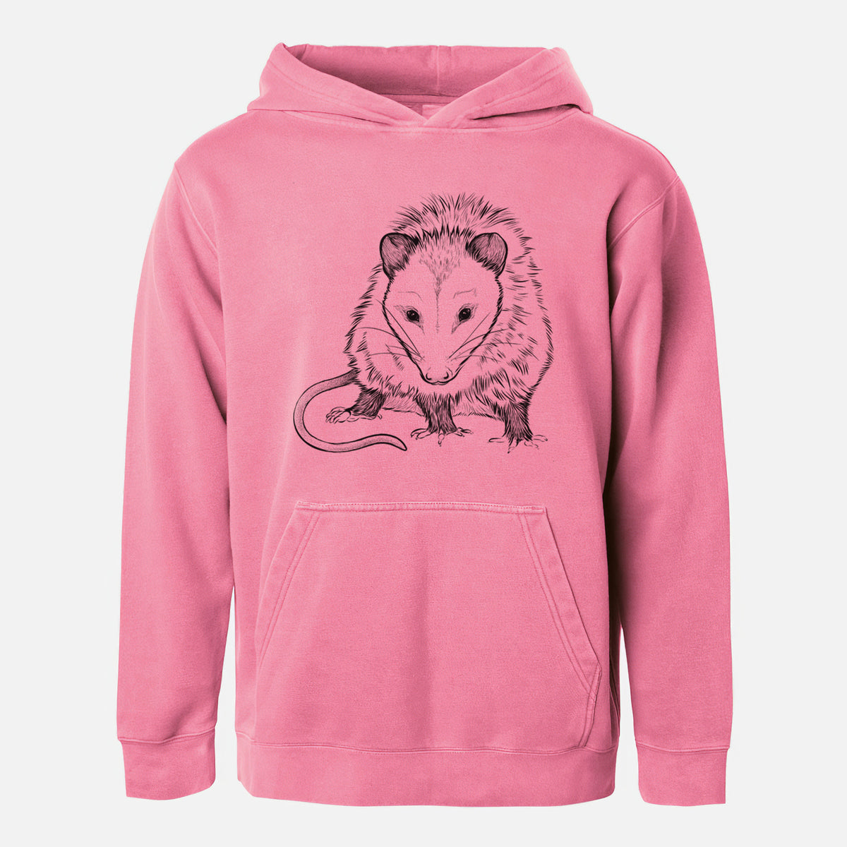 Virginia Opossum - Didelphis virginiana - Youth Pigment Dyed Hoodie