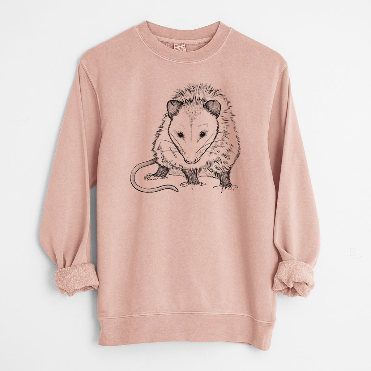 Virginia Opossum - Didelphis virginiana - Unisex Pigment Dyed Crew Sweatshirt