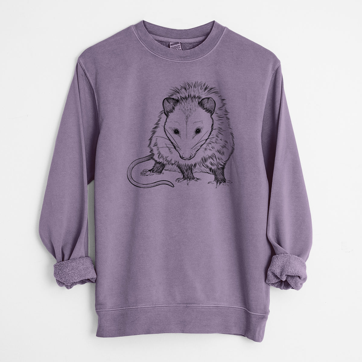 Virginia Opossum - Didelphis virginiana - Unisex Pigment Dyed Crew Sweatshirt