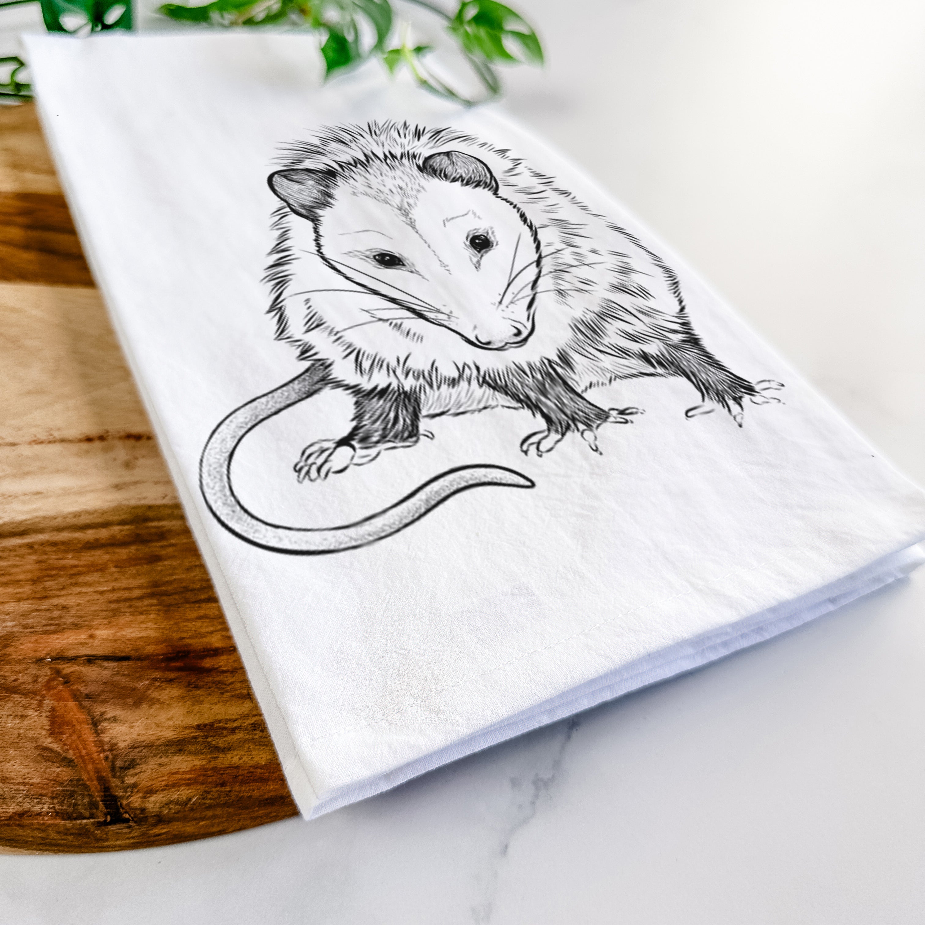 Virginia Opossum - Didelphis virginiana Tea Towel