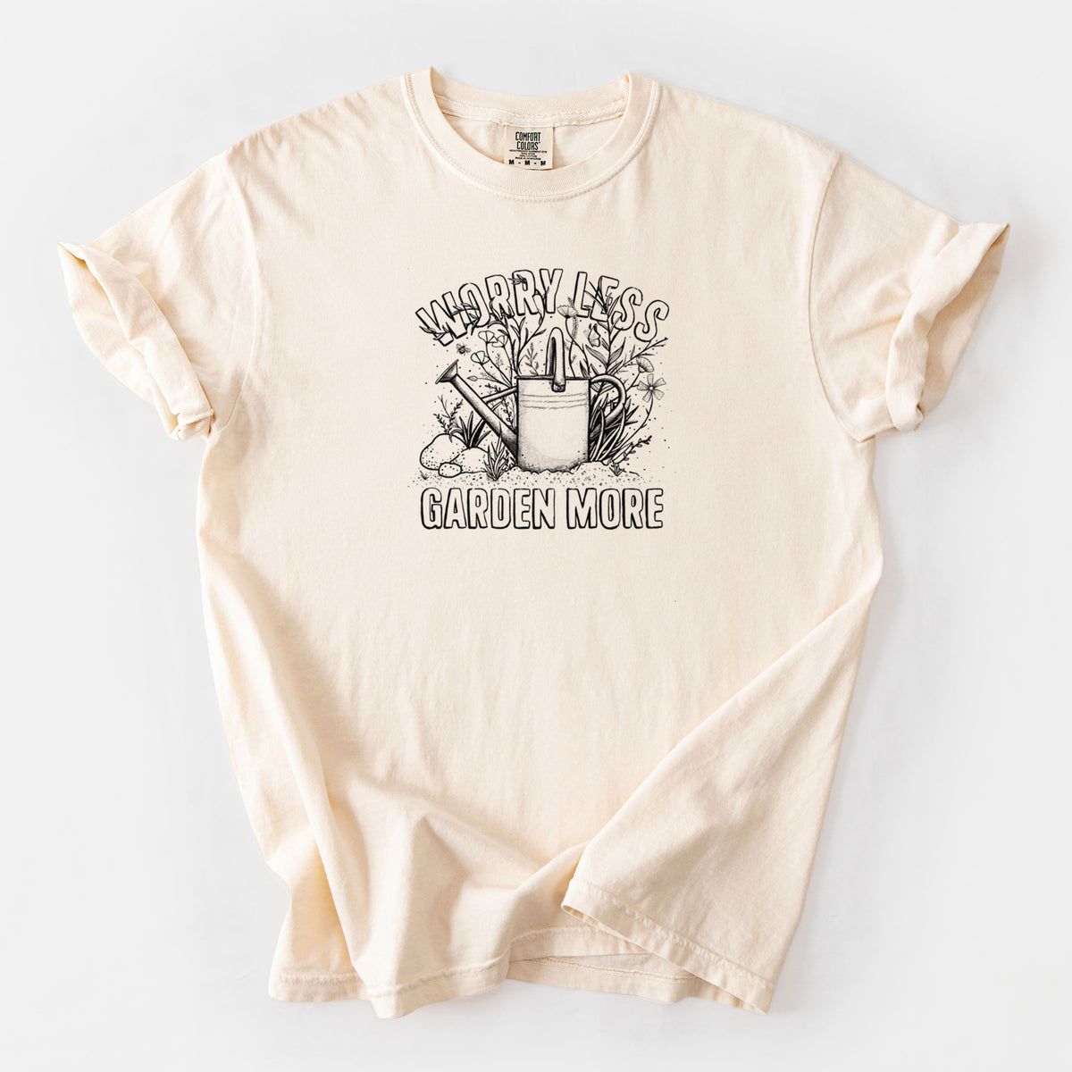 Worry Less — Garden More - Unisex Comfort Colors Garment-Dyed Heavyweight T-shirt