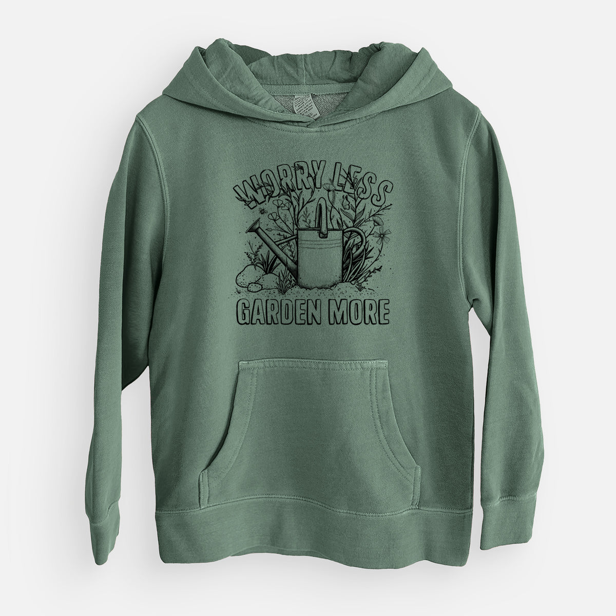Worry Less — Garden More - Youth Pigment Dyed Hoodie