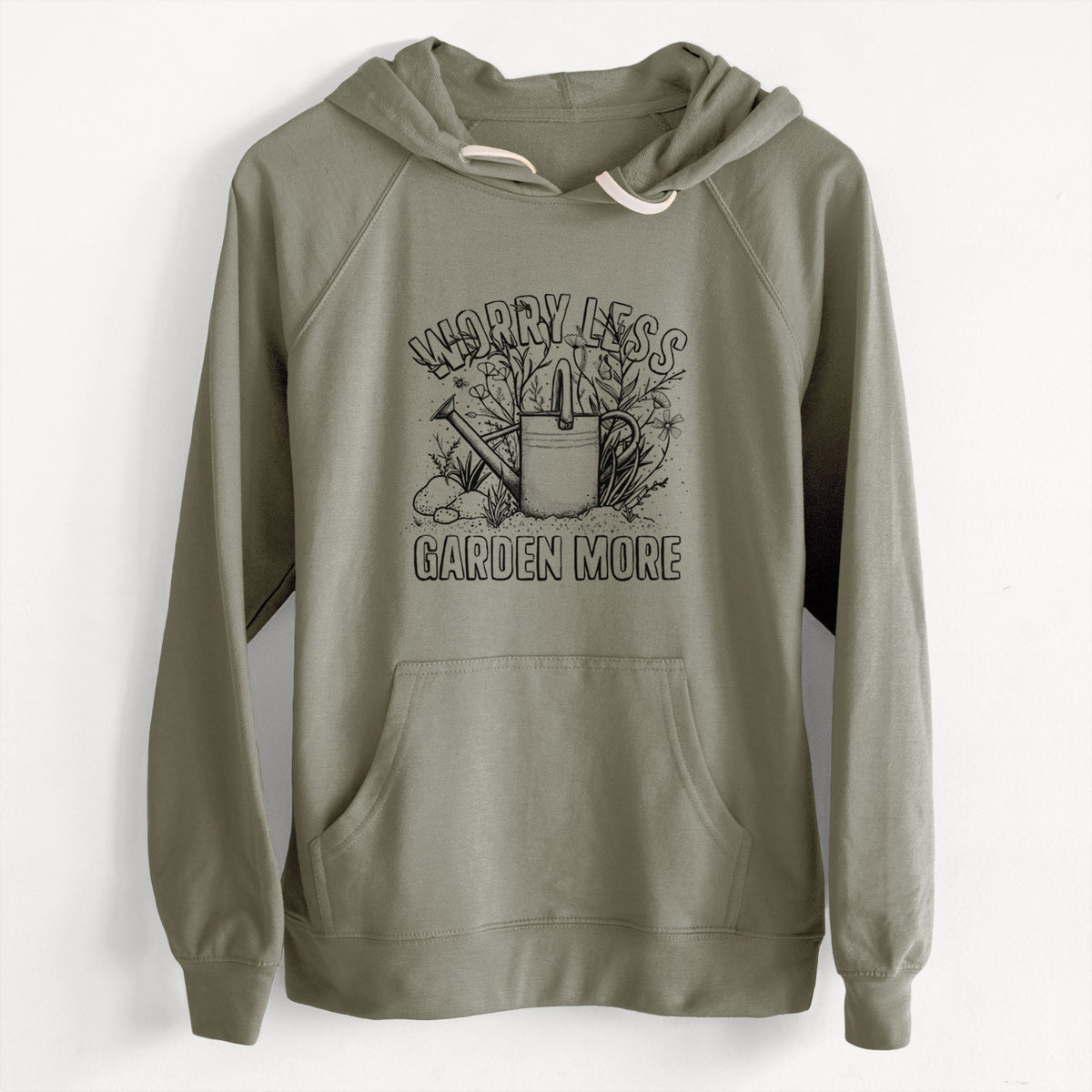 CLEARANCE - Worry Less — Garden More  - Unisex Slim Fit Loopback Terry Hoodie