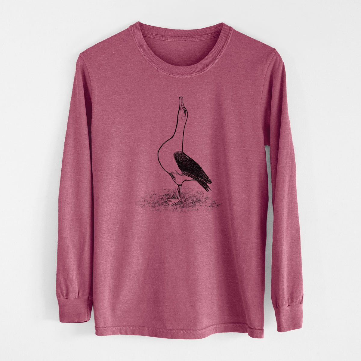 Diomedea exulans - Wandering Albatross - Men&#39;s Heavyweight 100% Cotton Long Sleeve