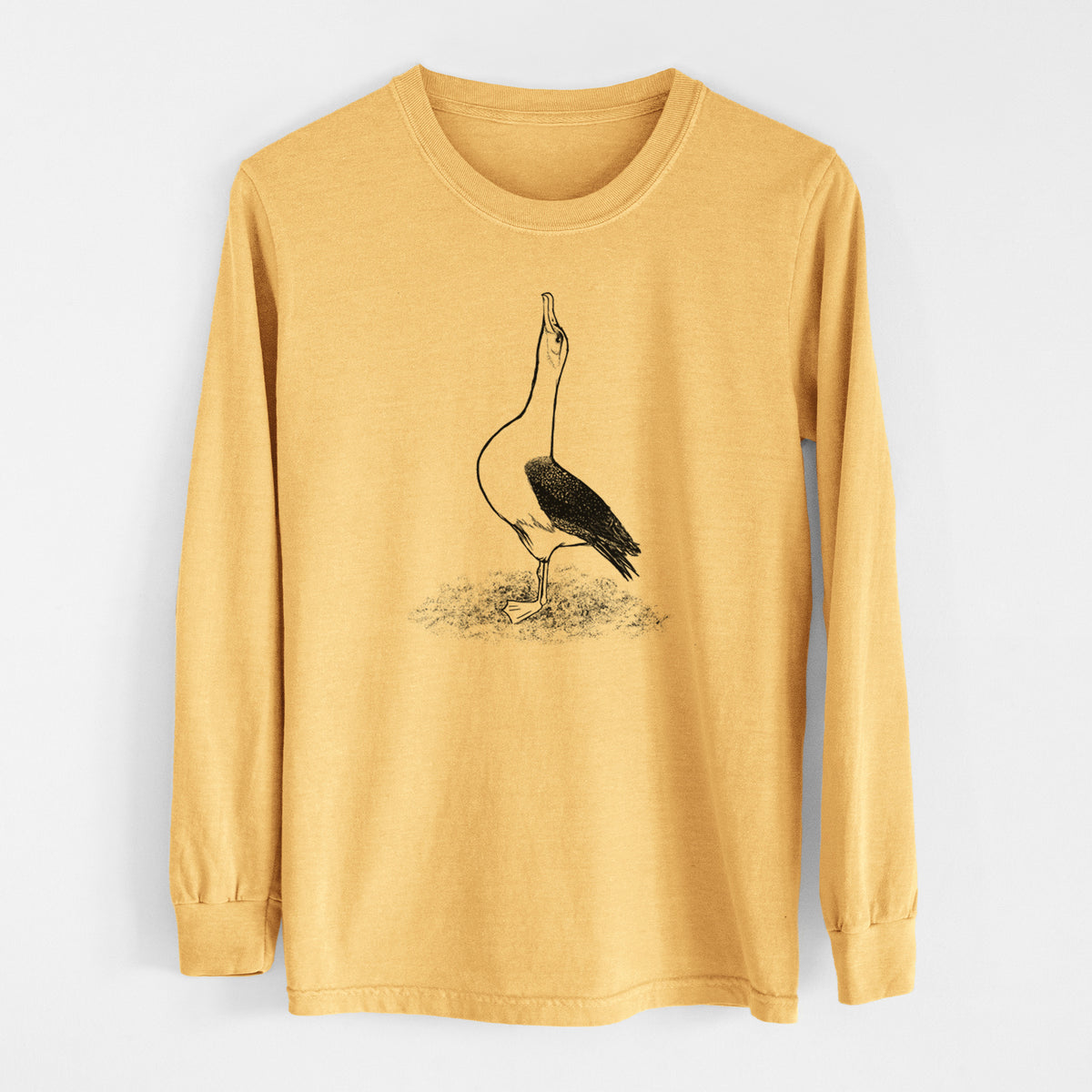 Diomedea exulans - Wandering Albatross - Men&#39;s Heavyweight 100% Cotton Long Sleeve