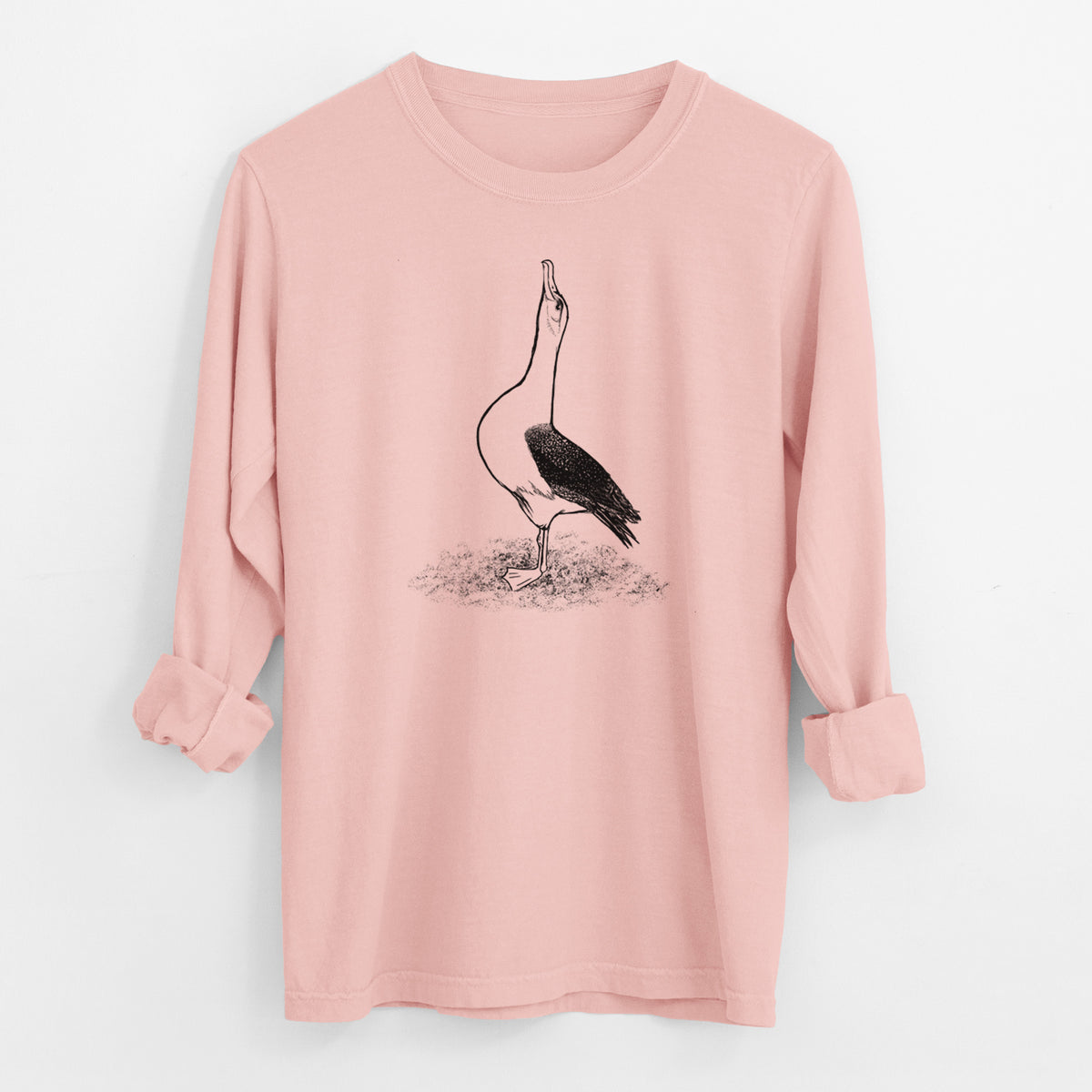 Diomedea exulans - Wandering Albatross - Men&#39;s Heavyweight 100% Cotton Long Sleeve