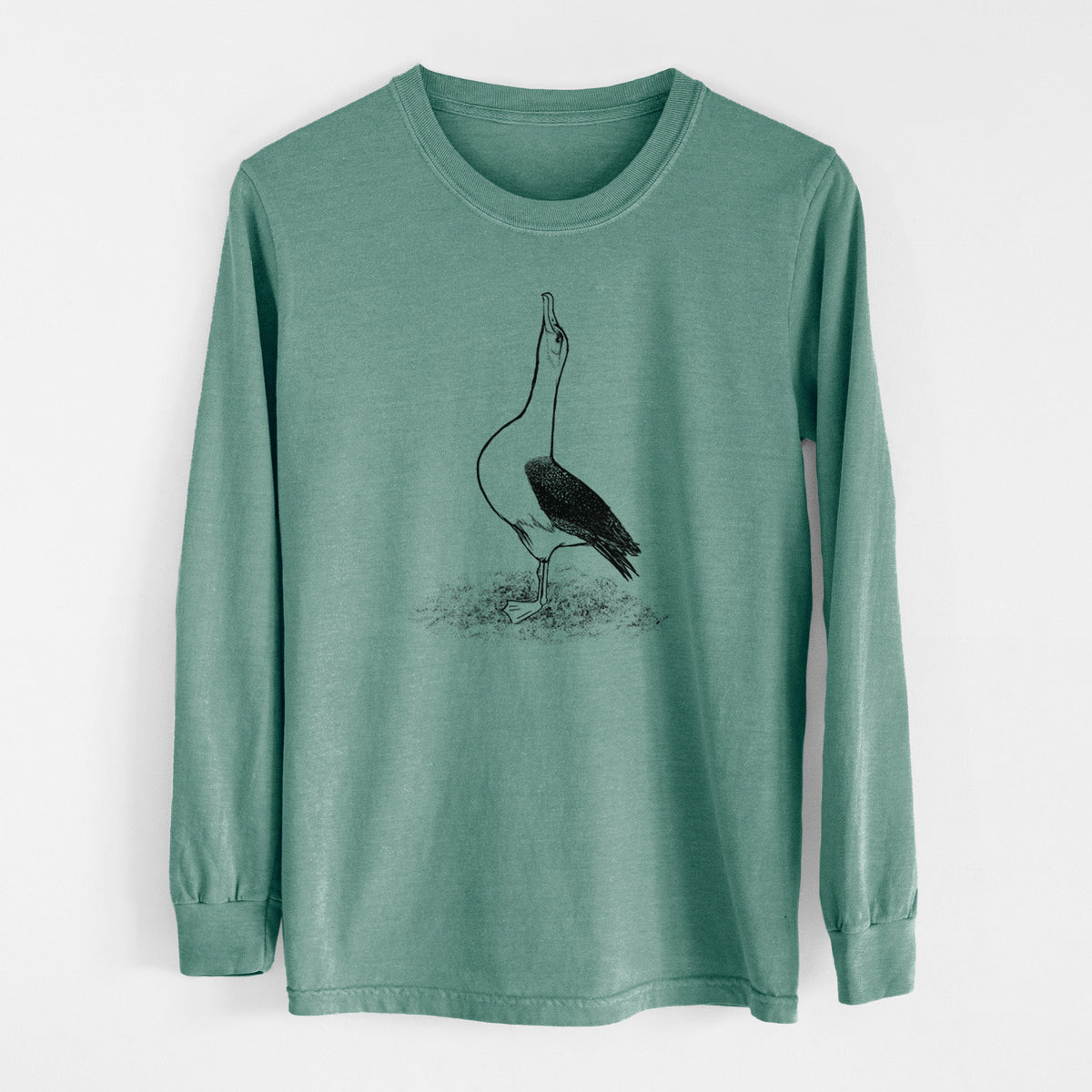 Diomedea exulans - Wandering Albatross - Men&#39;s Heavyweight 100% Cotton Long Sleeve