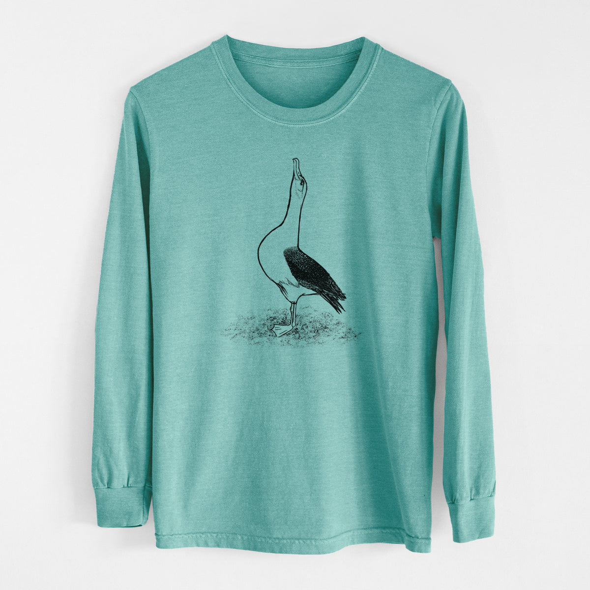 Diomedea exulans - Wandering Albatross - Men&#39;s Heavyweight 100% Cotton Long Sleeve