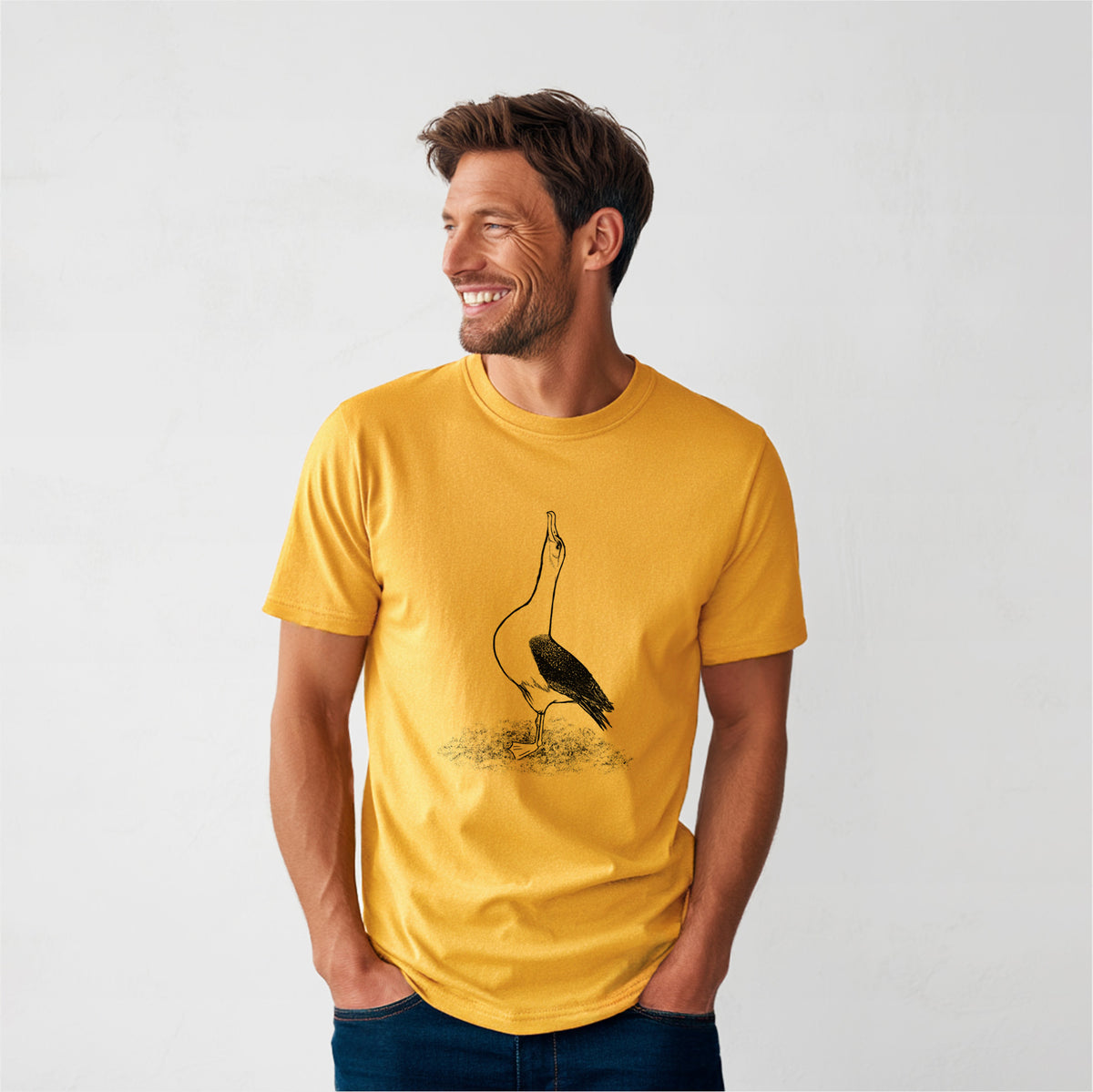 Diomedea exulans - Wandering Albatross - Heavyweight Men&#39;s 100% Organic Cotton Tee