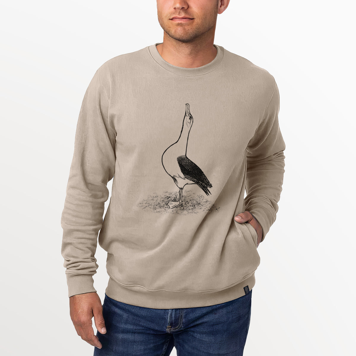 Diomedea exulans - Wandering Albatross  - Unisex Reclaimed Crewneck Sweatshirt