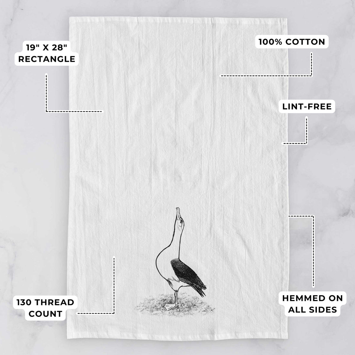 Diomedea exulans - Wandering Albatross Tea Towel