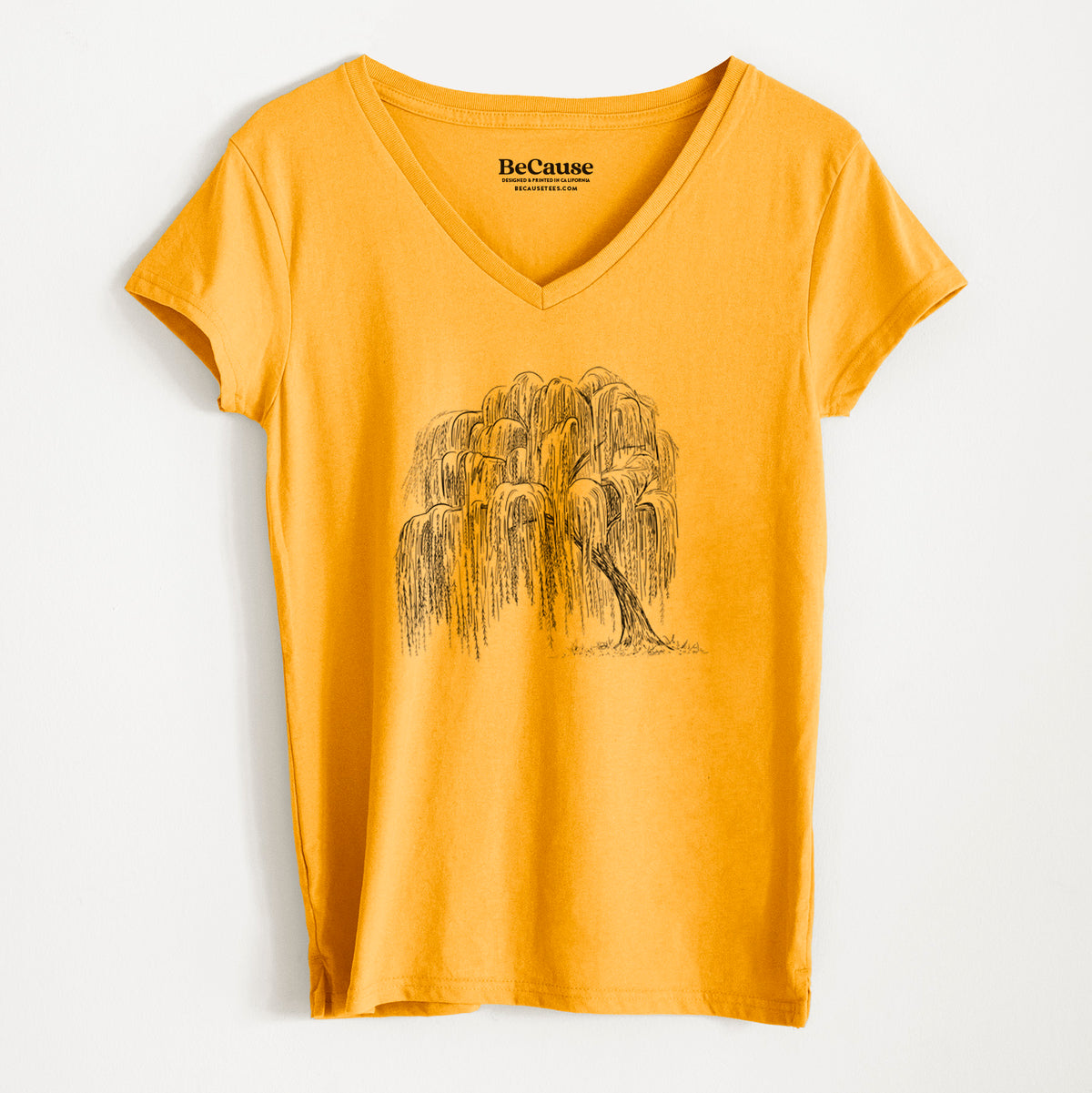 Weeping Willow - Salix babylonica - Women&#39;s 100% Recycled V-neck