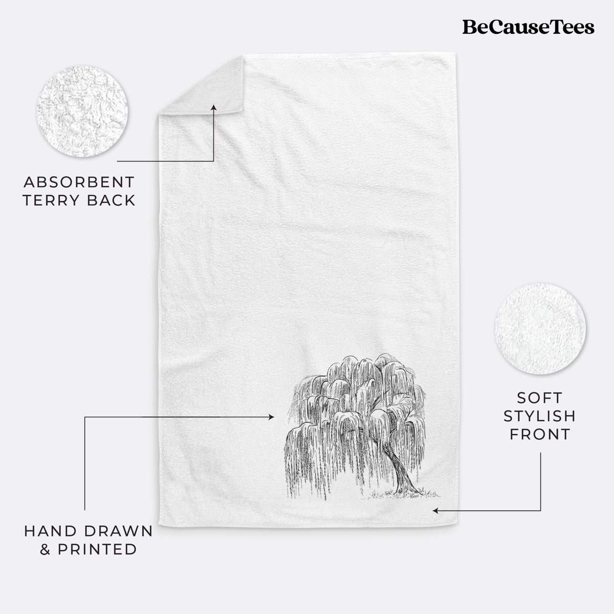 Weeping Willow - Salix babylonica Premium Decorative Hand Towel