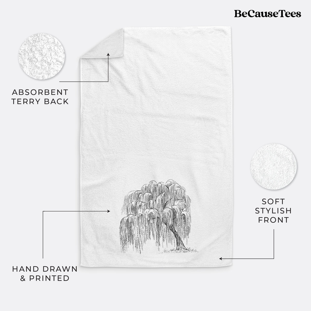 Weeping Willow - Salix babylonica Premium Decorative Hand Towel