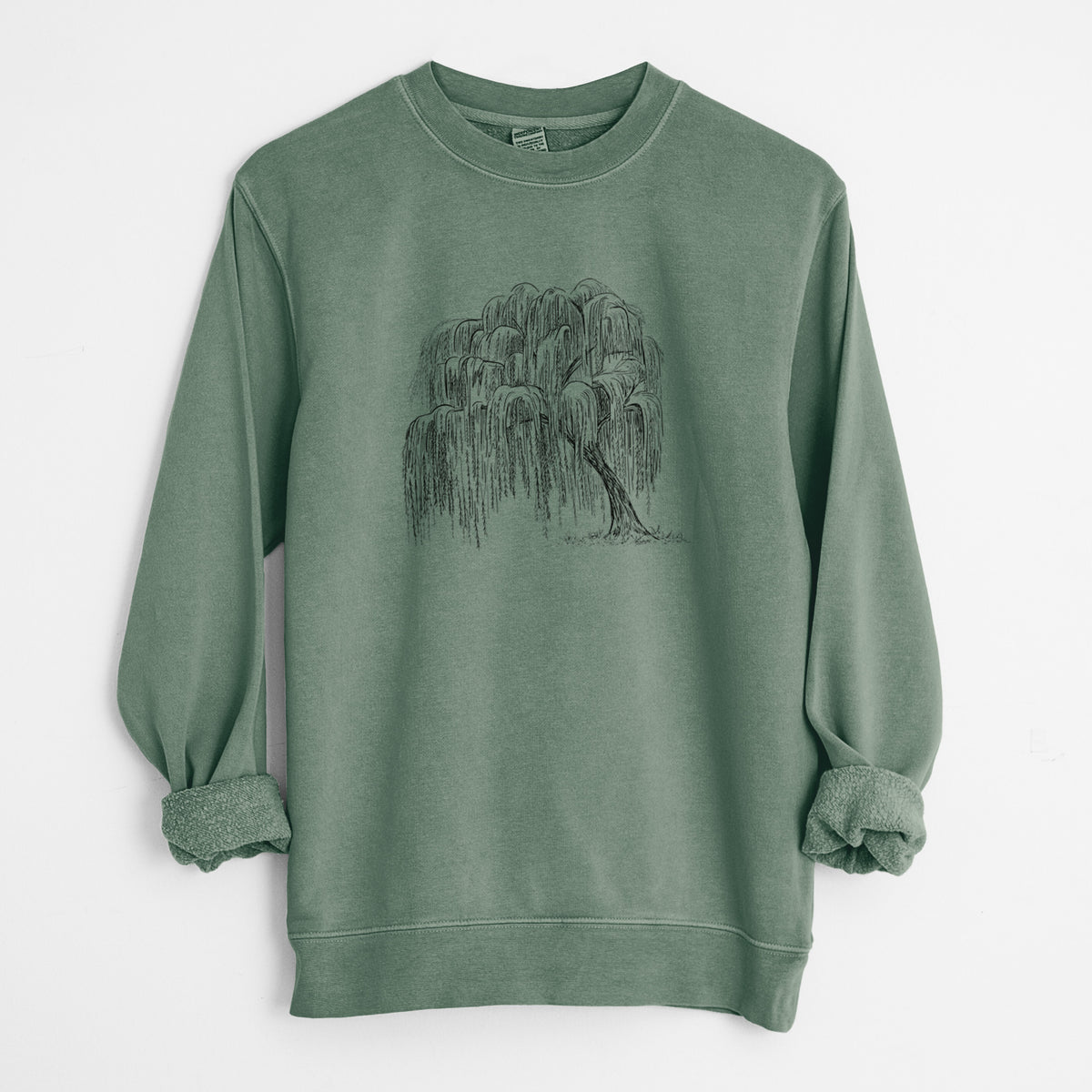 Weeping Willow - Salix babylonica - Unisex Pigment Dyed Crew Sweatshirt