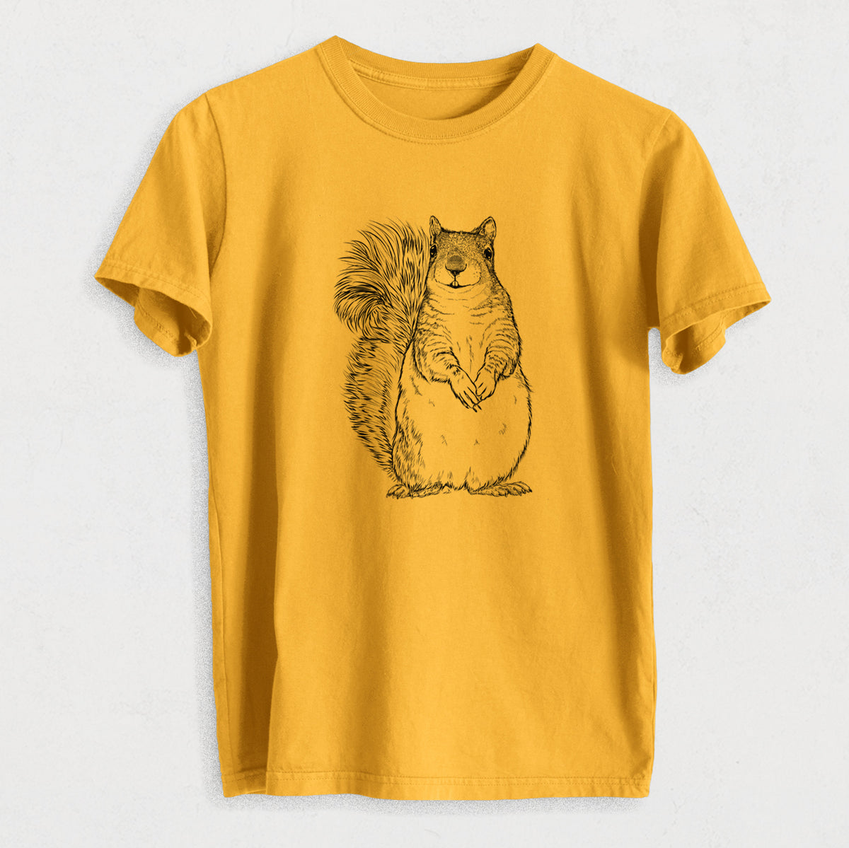 Western Grey Squirrel - Sciurus griseus - Heavyweight Men&#39;s 100% Organic Cotton Tee