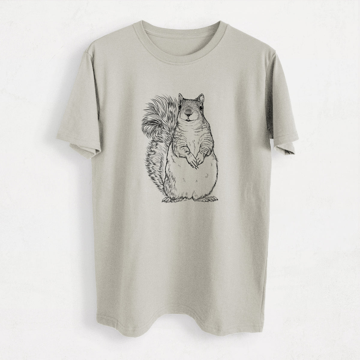Western Grey Squirrel - Sciurus griseus - Heavyweight Men&#39;s 100% Organic Cotton Tee