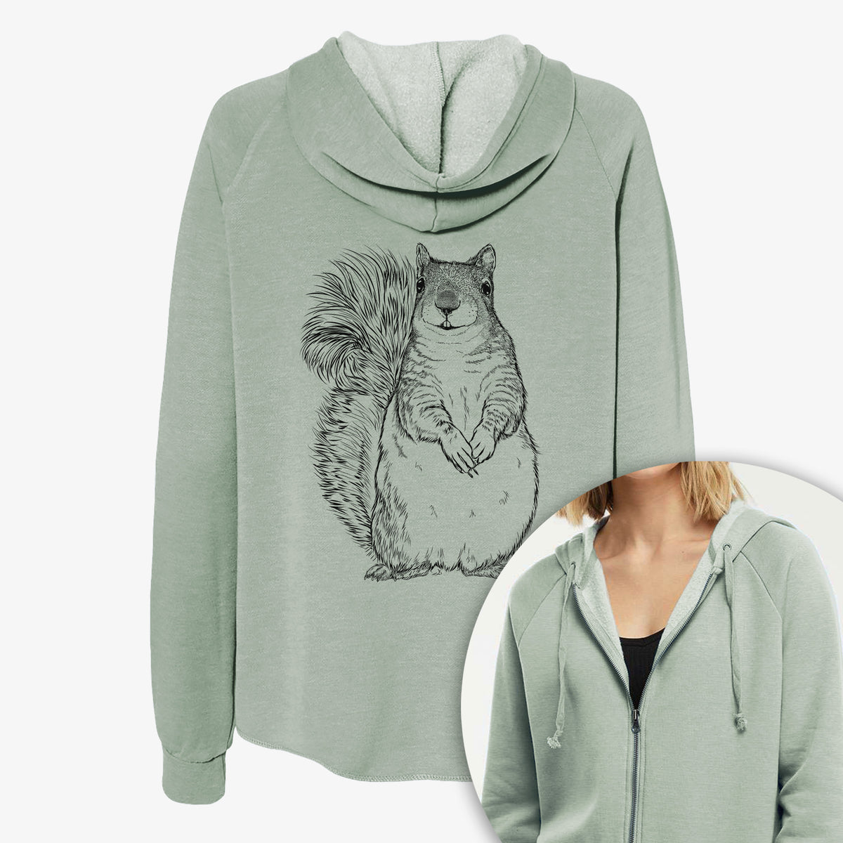 Western Grey Squirrel - Sciurus griseus - Women's Cali Wave Zip-Up Sweatshirt