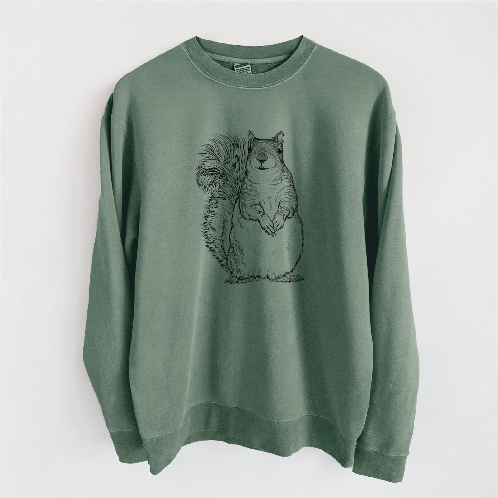 Western Grey Squirrel - Sciurus griseus - Unisex Pigment Dyed Crew Sweatshirt in Plum