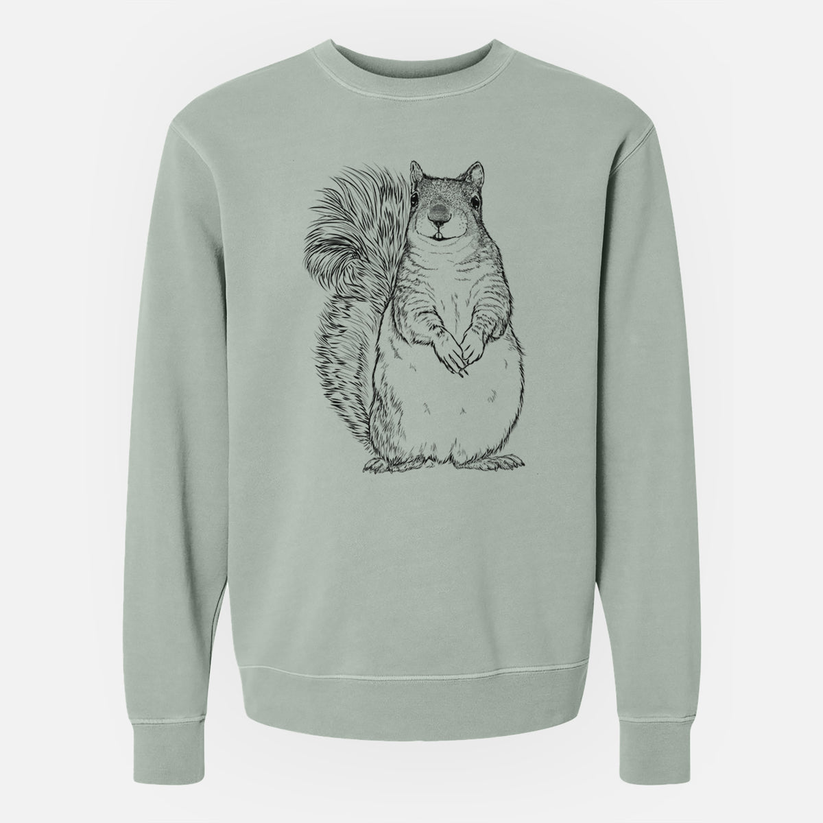 Western Grey Squirrel - Sciurus griseus - Unisex Pigment Dyed Crew Sweatshirt