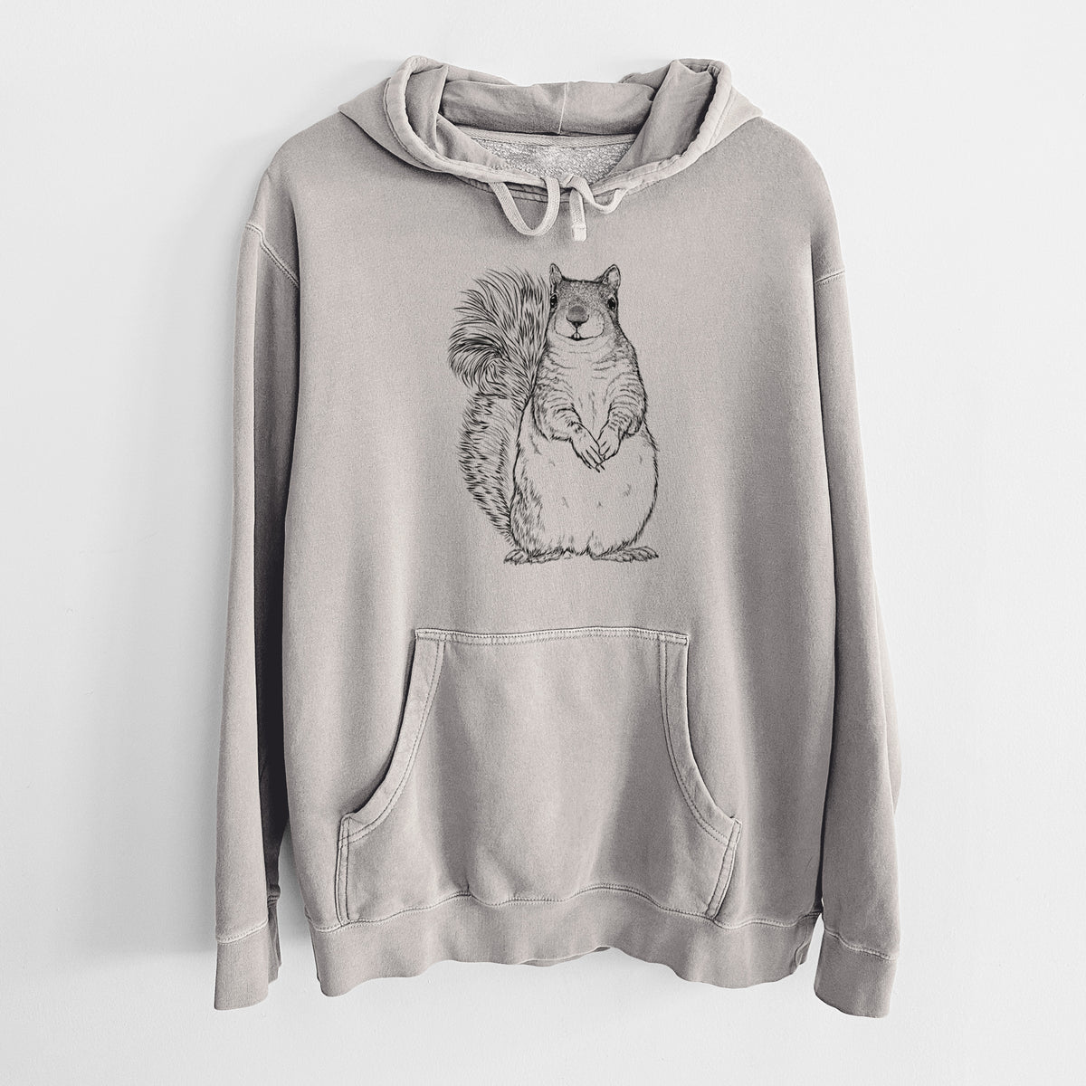 Western Grey Squirrel - Sciurus griseus - Unisex Pigment Dyed Hoodie