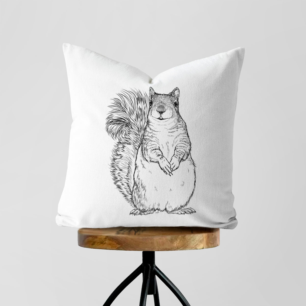 Western Grey Squirrel - Sciurus griseus - Throw Pillow Cover