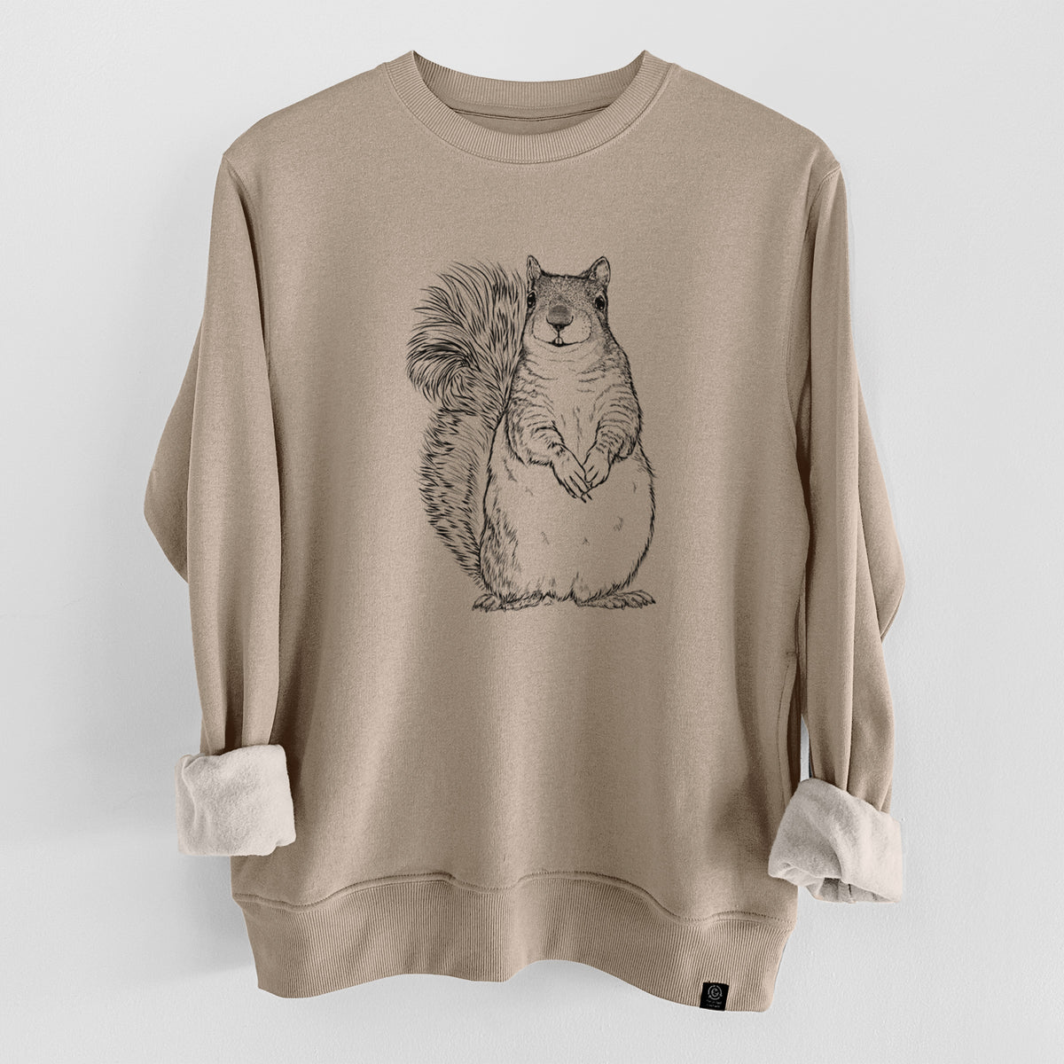 Western Grey Squirrel - Sciurus griseus  - Unisex Reclaimed Crewneck Sweatshirt