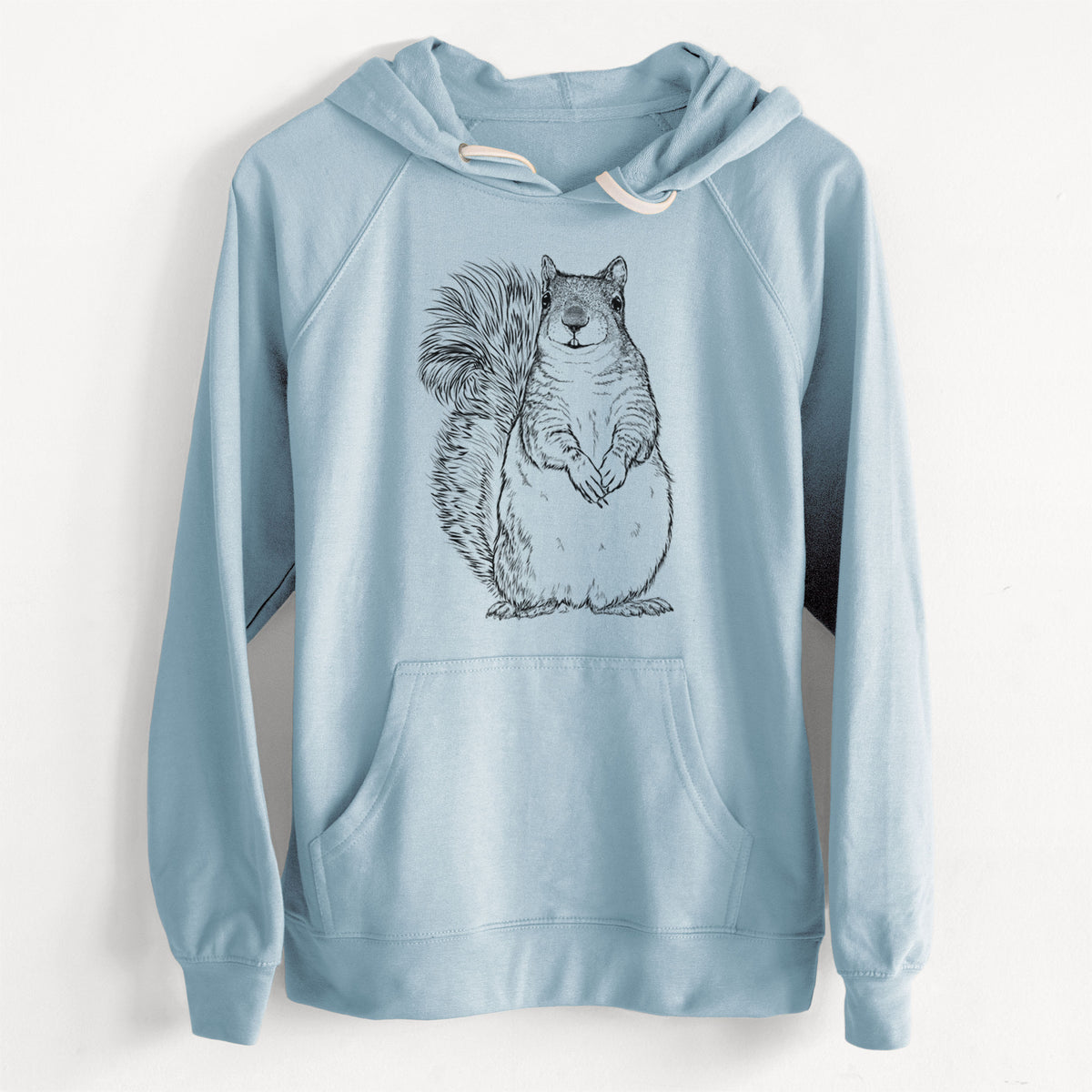 CLEARANCE - Western Grey Squirrel - Sciurus griseus  - Unisex Slim Fit Loopback Terry Hoodie