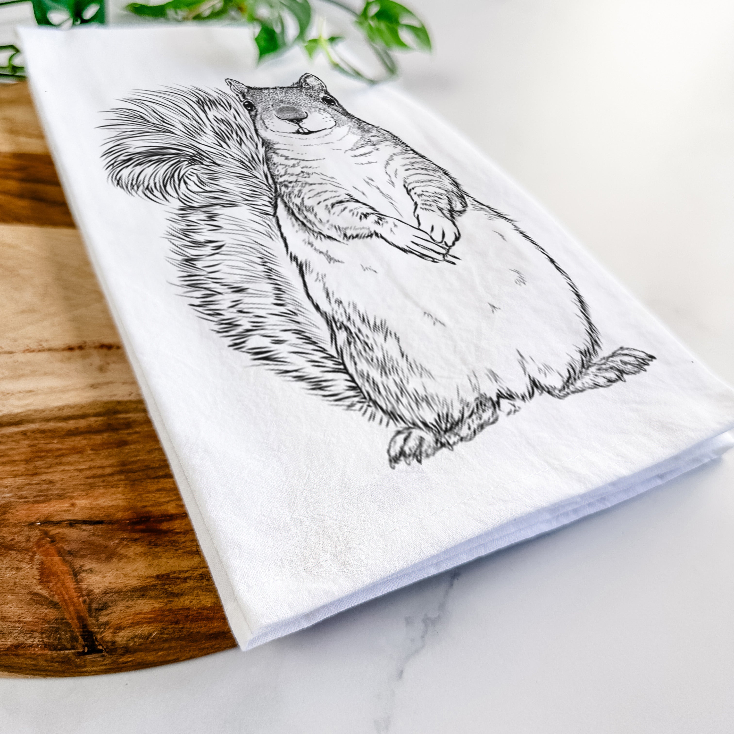 Western Grey Squirrel - Sciurus griseus Tea Towel