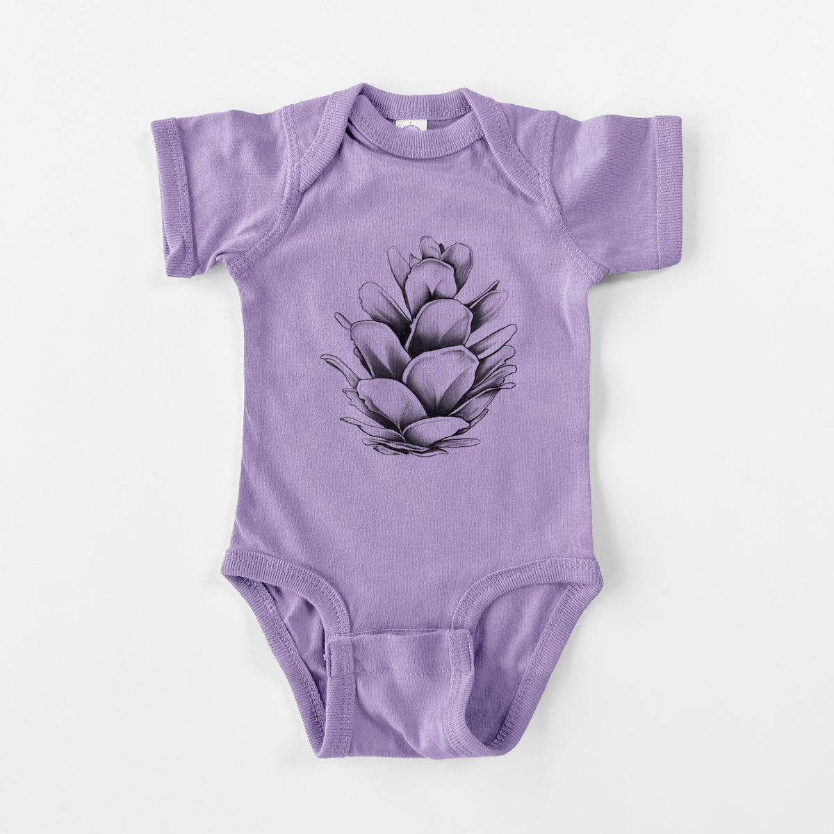 Tsuga heterophylla - Western Hemlock Pine Cone - Baby Fine Jersey Bodysuit