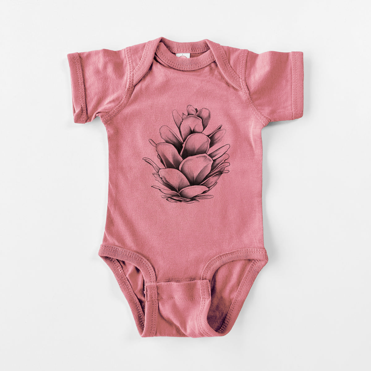 Tsuga heterophylla - Western Hemlock Pine Cone - Baby Fine Jersey Bodysuit