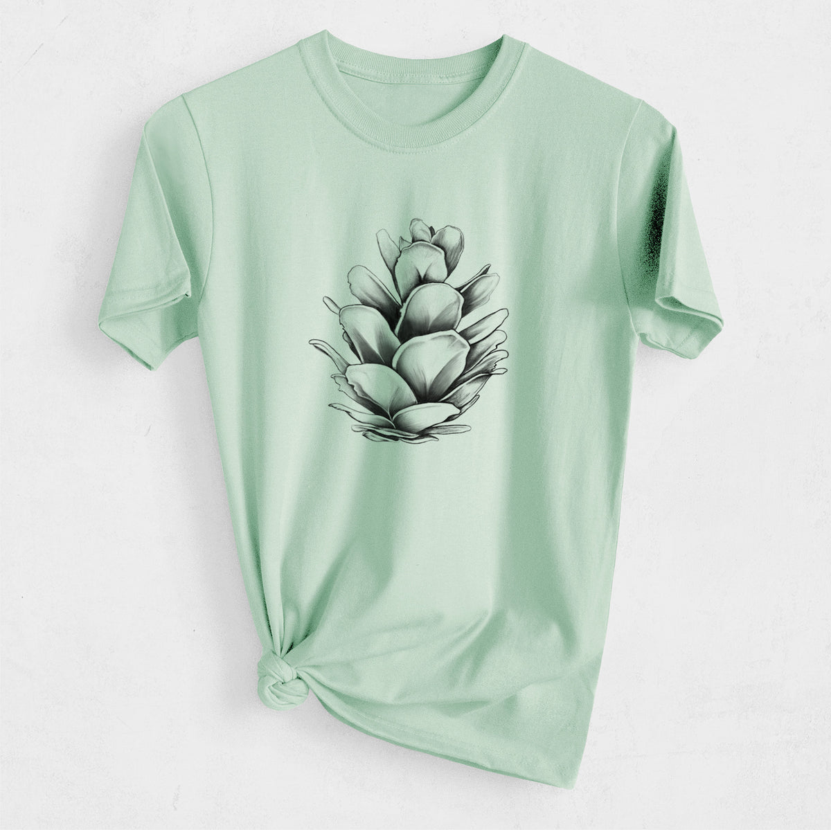 Tsuga heterophylla - Western Hemlock Pine Cone - Heavyweight Men&#39;s 100% Organic Cotton Tee