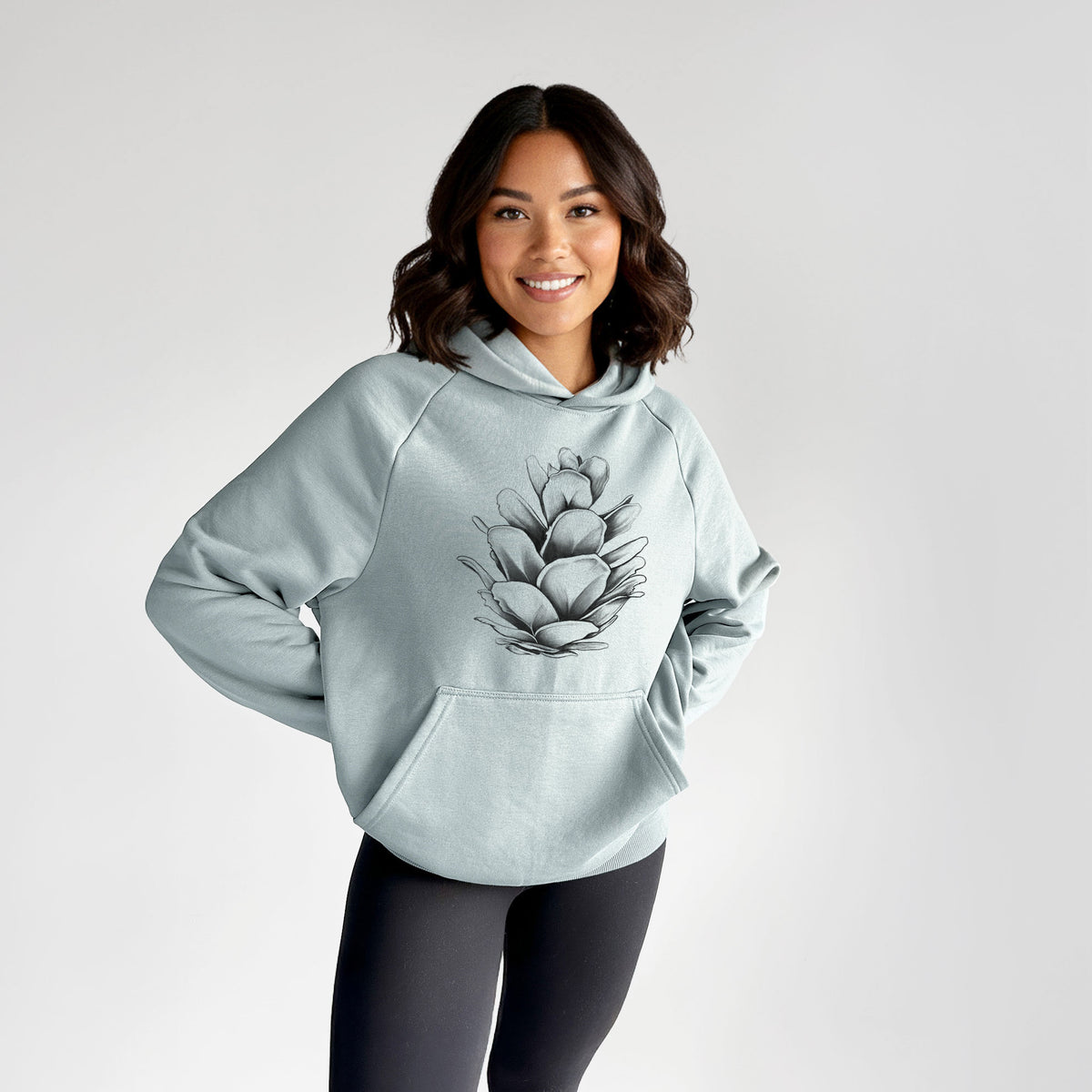 Tsuga heterophylla - Western Hemlock Pine Cone - UltraLuxe Heavyweight French Terry Hoodie