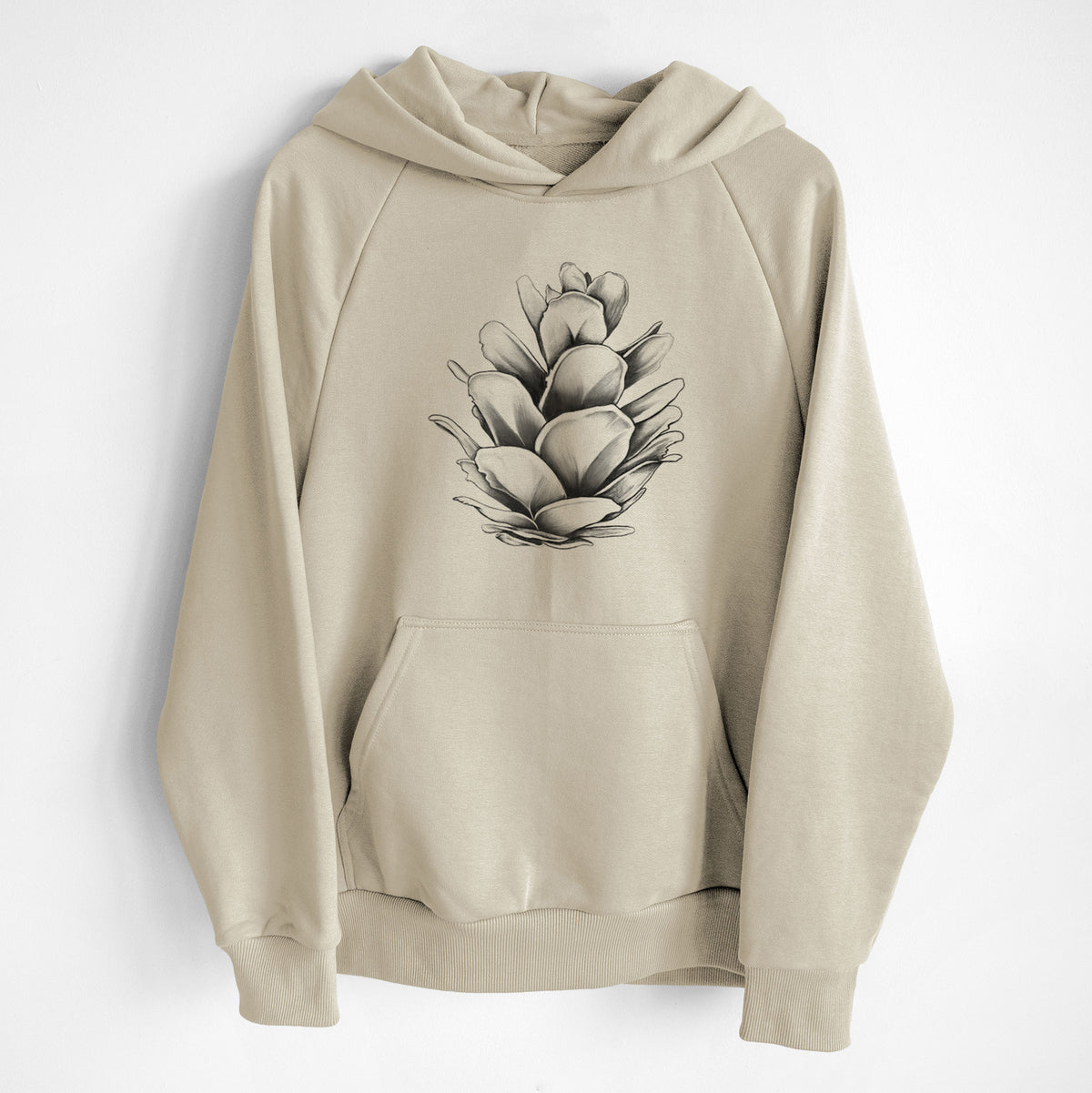 Tsuga heterophylla - Western Hemlock Pine Cone - UltraLuxe Heavyweight French Terry Hoodie