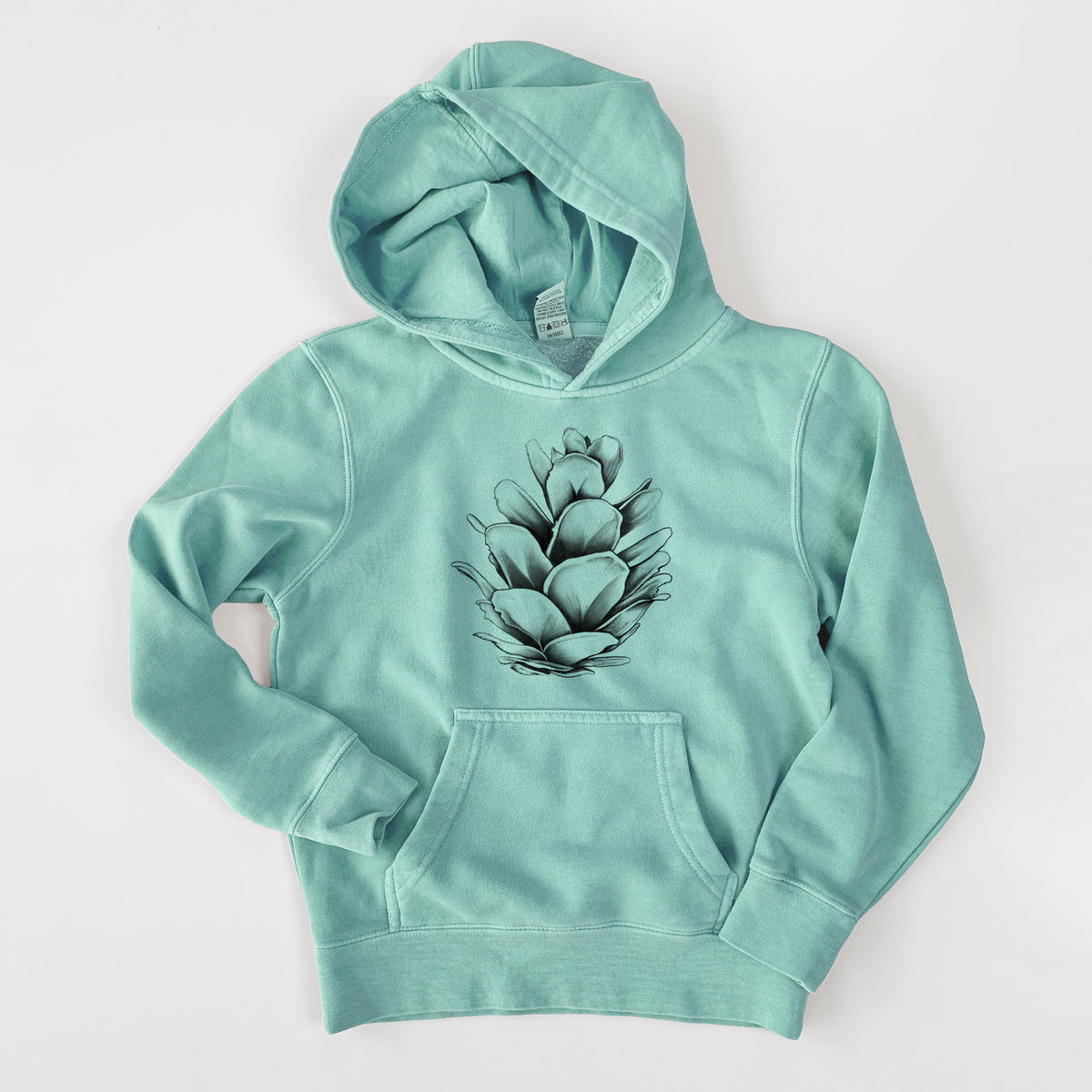 Tsuga heterophylla - Western Hemlock Pine Cone - Youth Pigment Dyed Hoodie