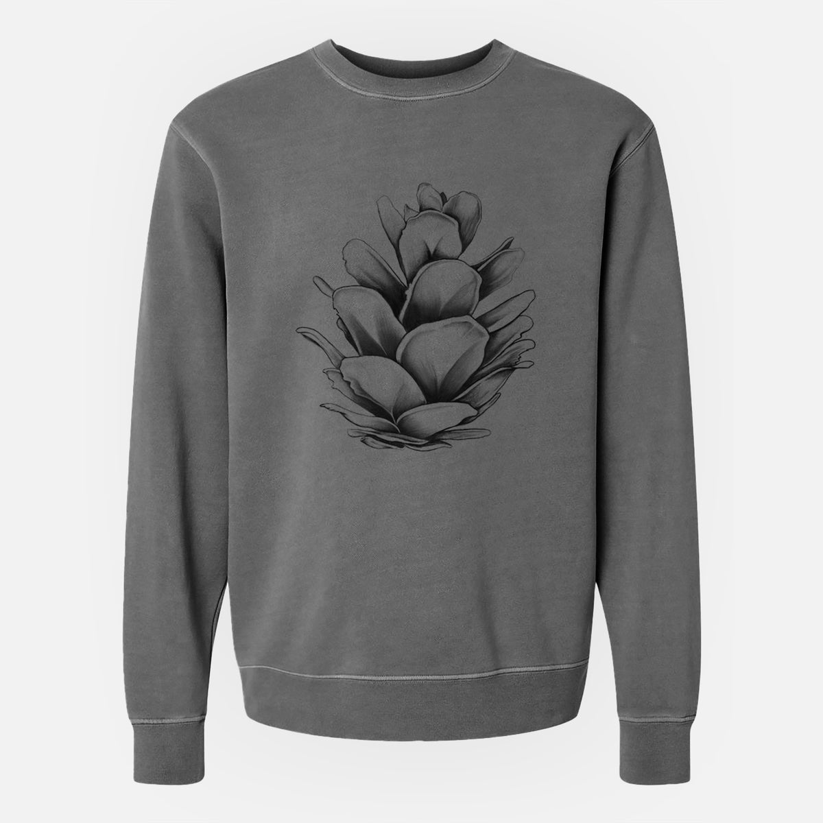 Tsuga heterophylla - Western Hemlock Pine Cone - Unisex Pigment Dyed Crew Sweatshirt