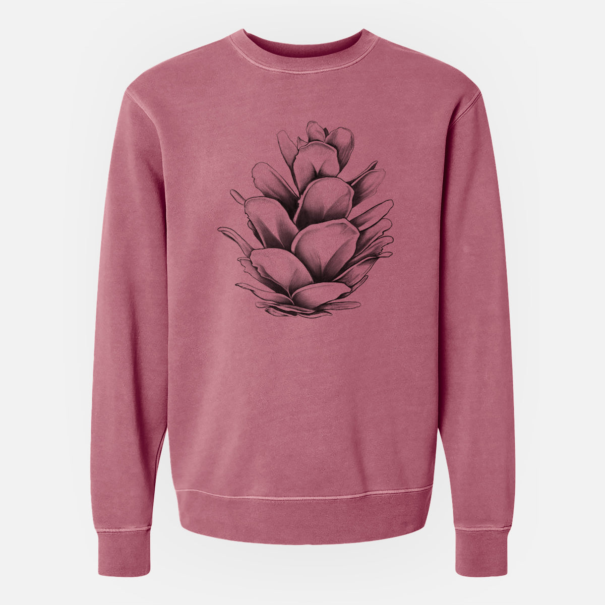 Tsuga heterophylla - Western Hemlock Pine Cone - Unisex Pigment Dyed Crew Sweatshirt