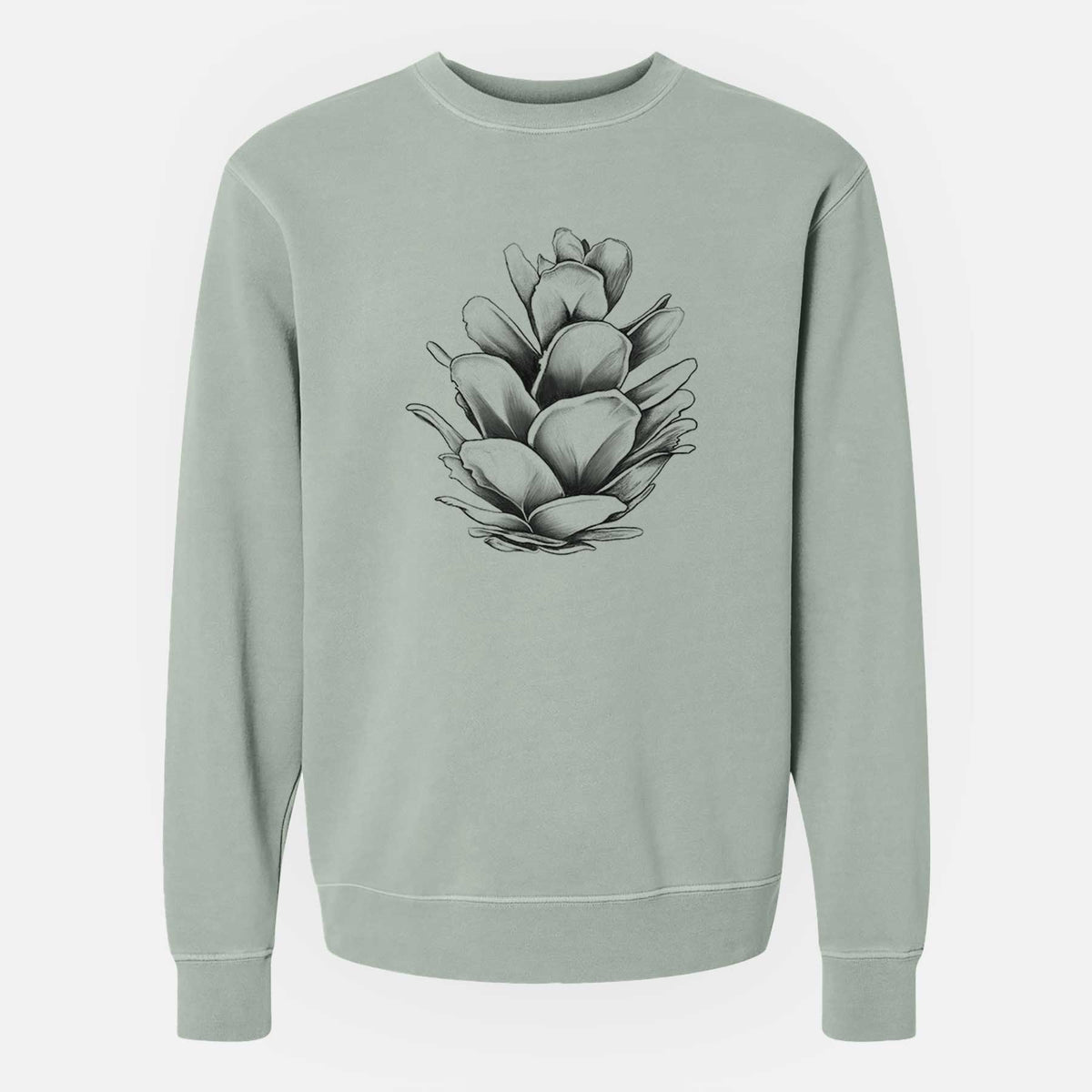 Tsuga heterophylla - Western Hemlock Pine Cone - Unisex Pigment Dyed Crew Sweatshirt