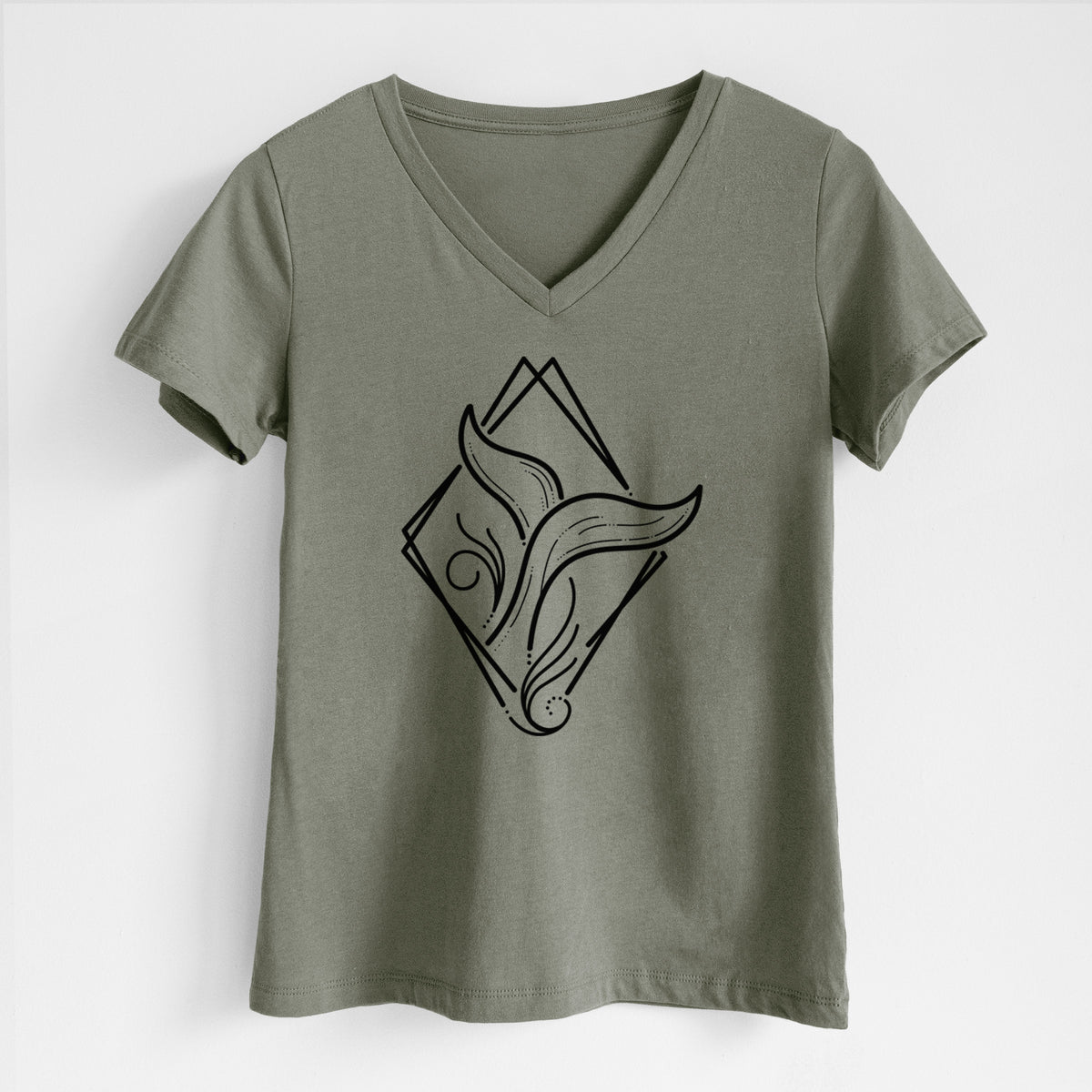 Whale Diamond - Women&#39;s Lightweight Relaxed Fit 100% Cotton V-neck